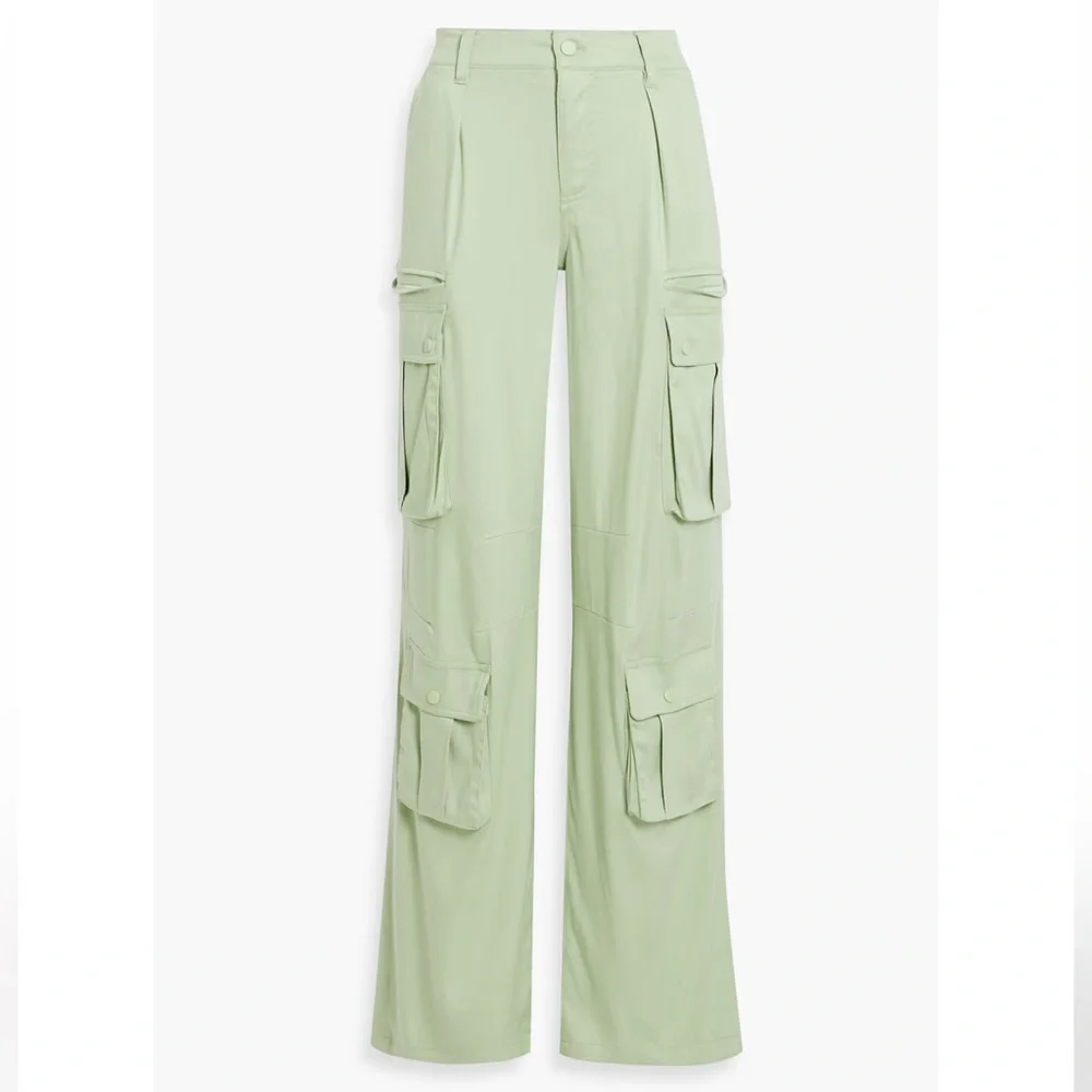 Alice + Olivia Light Green Wide Leg Cargo Pants - Picture 7 of 9